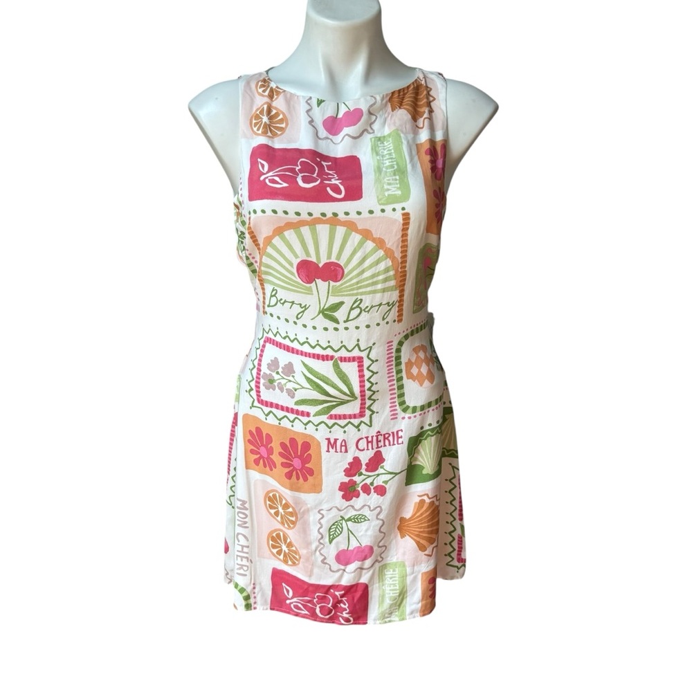 NWT, Mod On Trend Secret Symphony Cutout Tie Back Print Dress!, Sz S - Picture 4 of 16